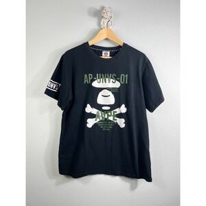 AAPE BY A BATHING APE Mens Black Graphic T-Shirt XXL Skull Crossbones AP-UNVS-01
